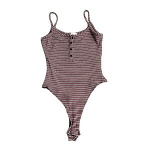 Garage Red, Blue, and White Stripes Body Suit Sleeveless Small